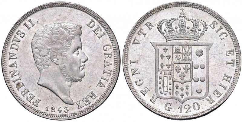 NAPOLI Ferdinando II (1830-1859) Piastra 1843 - Magliocca 551 AG (g 27,58) Dalla...