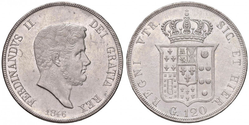 NAPOLI Ferdinando II (1830-1859) Piastra 1846 - Magliocca 554 AG (g 27,51) Belli...