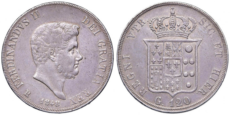 NAPOLI Ferdinando II (1830-1859) Piastra 1848 reimpressa - Magliocca 556a AG (g ...