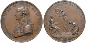 Ferdinando IV (1759-1804) Medaglia 1792 Per la fondazione della Scuola di Disegno in Palermo - Opus: Nicola Morghen - D’Auria n. 52; Ricciardi n. 47; ...