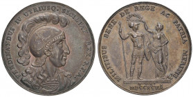 Ferdinando IV (1759-1804) Medaglia 1797 Per la ricompensa di atti di valore militare - Opus: Nicola Morghen - D’Auria n. 57; Ricciardi n. 56 AG (g 20,...