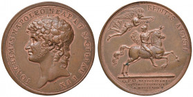Murat (1808-1815) Medaglia 1813 Per il ritorno di Gioacchino Murat a Napoli - Opus: Antonio Canova - D’Auria n. 98; Ricciardi n. 94; Siciliano n. 35 Æ...