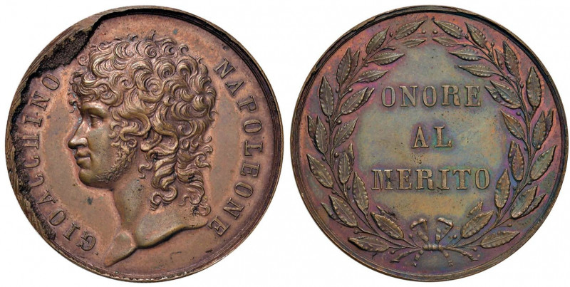 Murat (1808-1815) Medaglia Premio per meriti militari a Napoli - D’Auria n. 92; ...