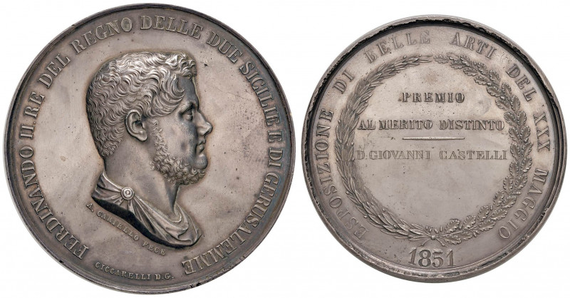 Ferdinando II (1830-1859) Medaglia 1851 Premio - Esposizione delle Belle Arti de...