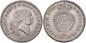 PARMA Ferdinando di Borbone (1765-1802) Settimo di ducato 1785 - MIR 1074/2 AG (g 3,63) RR Piccole screpolature al D/

 

qSPL