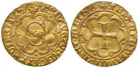 SIENA Gian Galeazzo Visconti (1390-1404) Sanese d’oro - MIR 509/3 AU (g 3,52) RR Ex Nomisma 54, lotto 1747. Ondulazione del tondello. Sigillato senza ...