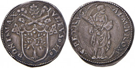 Giulio II (1503-1513) Mezzo giulio - Munt. 37 AG (g 1,87) RR Graffietti nel campo del R/, di largo e insolito modulo

 

qSPL