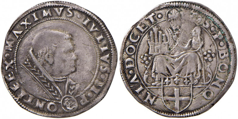 Giulio II (1503-1513) Bologna - Giulio - Munt. 96 AG (g 4,34) RR Graffietti nel ...