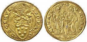 Leone X (1513-1521) Ducato papale - Munt. 6 AU (g 3,47) RRR Ex Nomisma 45, lotto 1256

 

SPL