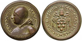 Leone X (1513-1521) Medaglia di restituzione (1513) elezione al pontificato - Opus: F. Da Sangallo - AE (g 276,39 - Ø 76 mm) RRR

 

SPL