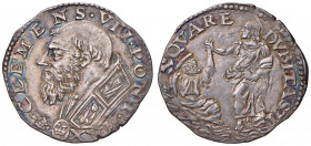 Clemente VII (1521-1534) Doppio carlino piviale con le figure dei Santi Pietro e Paolo - Munt. 43 AG (g 5,33) RR Splendida patina iridescente, un bell...