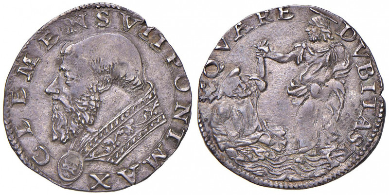 Clemente VII (1521-1534) Doppio carlino piviale arabescato - Munt. 44 AG (g 5,37...