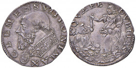 Clemente VII (1521-1534) Doppio carlino piviale arabescato - Munt. 44 AG (g 5,37) RRR Questa splendida moneta è tradizionalmente attribuita all’abilit...