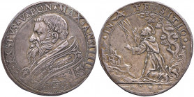 Sisto V (1585-1590) Piastra 1588 A. IIII - Munt. 7 AG (g 31,72) RR Ritocchi al D/ e al R/, graffietti sul bordo, da montatura

 

BB