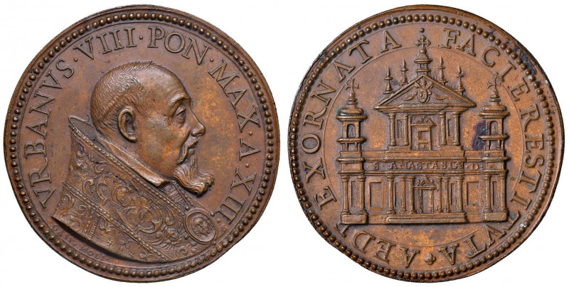 Urbano VIII (1623-1644) Medaglia A. XIII 1636 riedificazione della facciata dell...