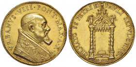 Urbano VIII (1623-1644) Medaglia 1633 A. X Baldacchino del Bernini in San Pietro - Opus: G. Mola - Bart. 633 AU (g 36,03 - Ø 41 mm) RRRR Tiratura di s...