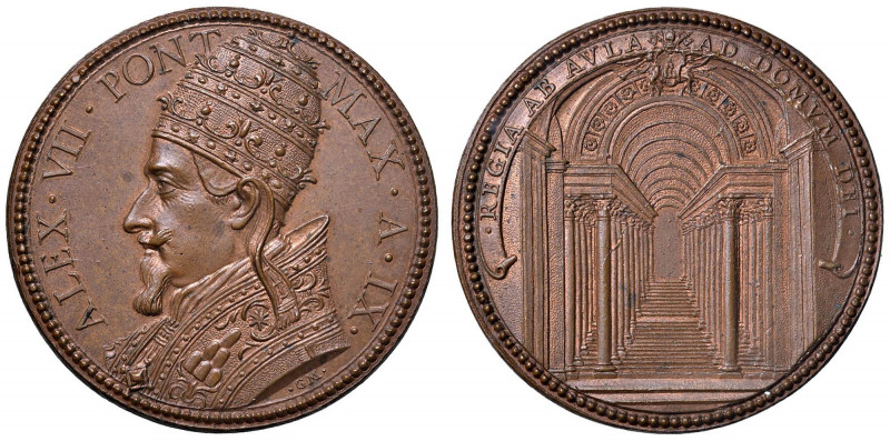 Alessandro VII (1655-1667) Medaglia 1663 A. I Scala Regia in Vaticano - Opus: G....