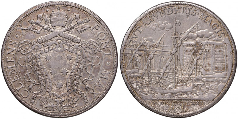 Clemente X (1669-1676) Piastra 1672 - Munt. 20 AG (g 31,63) RR Qualche graffiett...