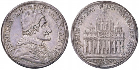 Innocenzo XI (1676-1689) Piastra A. II - Munt. 38 AG (g 31,85) R Straordinario esemplare, molto raro in questa conservazione. Dall’asta Varesi Collezi...