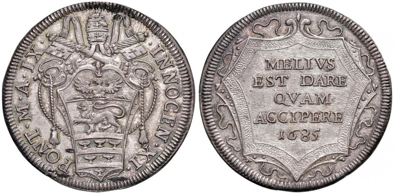 Innocenzo XI (1676-1689) Testone 1685 A. IX - Munt. 97 AG (g 9,16)

 

qFDC