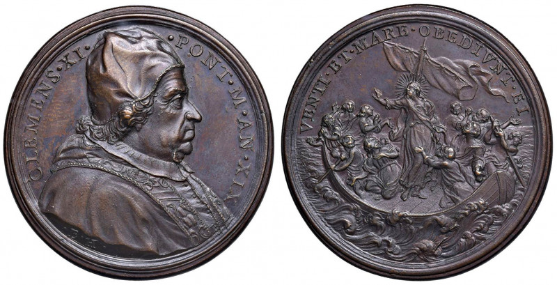 Clemente XI (1700-1721) Medaglia A. XIX 1719 per le difficoltà delle missioni in...