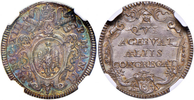 Innocenzo XIII (1721-1724) Giulio A. II - Munt. 8 AG RR In slab NGC MS 64 cod. 2...