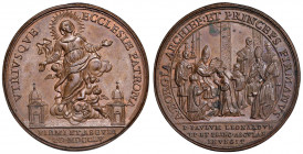 Benedetto XIV (1740-1758) Medaglia 1755 Consacrazione di Paolo Leonardi a vescovo di Ascoli - AE (g 33,42 - Ø 41 mm) RR Conservazione eccezionale

 ...