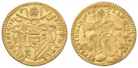 Clemente XIII (1758-1769) Mezzo zecchino 1758 A. I - Munt. 8 AU (g 1,68) RR Dalla nostra asta n. 59, maggio 2019, lotto 1376, dove realizzò 650 euro p...