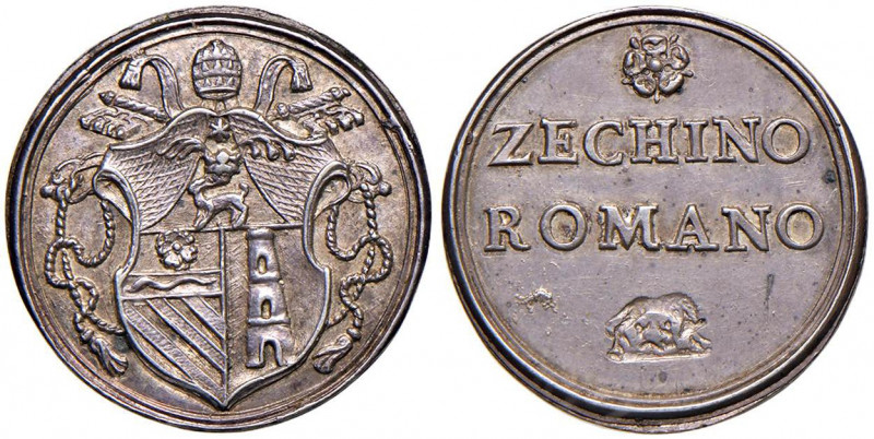 Clemente XIII (1758-1769) Peso monetale da 1 zecchino romano - AG (g 3,40 - 21 m...