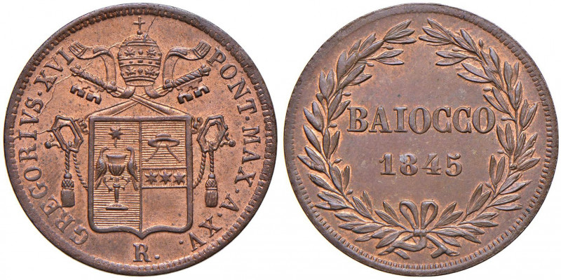 Gregorio XVI (1831-1846) Baiocco 1845 A. XV - Nomisma 529 CU (g 9,71)

 

FD...