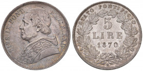 Pio IX (1846-1878) 5 Lire 1870 A. XXIV - Nomisma 860 AG (g 25,01)

 

SPL/FDC