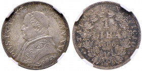 Pio IX (1846-1878) Lira 1866 A. XXI - Nomisma 873 AG In slab NGC MS 64 SMALL BUST cod. 2757725-001

 

FDC