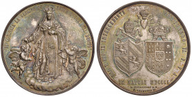Pio IX (1846-1878) Medaglia 1850 incoronazione Beata Vergine dei sette dolori - Opus: L. Arnaud - AG (g 95,56 - Ø 60 mm) RR Una superba medaglia in co...