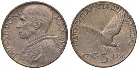 Pio XII (1939-1958) 5 Centesimi 1946 - CU (g 2,99) RR

 

FDC