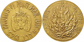 Paolo VI (1963-1978) Medaglia 1965 A ricordo della partecipazione di Paolo VI a una assemblea dell’Onu a New York - Opus: Lello Scorzelli - AU tit. 75...