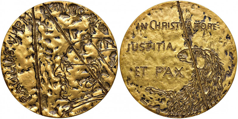 Paolo VI (1963-1978) Medaglia A. XIV - R/ Giustizia e Pace nell’amore di Cristo ...