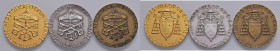 Sede Vacante (1978) Trittico di medaglie 1978 Emesse dal cardinale camerlengo Jean Villot - Opus: Vistoli - AU tit. 917% (g 44,83, AG g 30,27, AE g 28...