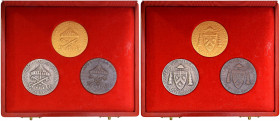 Sede Vacante (1978) Trittico di medaglie 1978 Emesse dal cardinale camerlengo Jean Villot - Opus: Gismondi - AU tit. 917% (g 45,40, AG g 31,94, AE g 2...