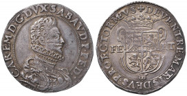 Carlo Emanuele I (1580-1630) Ducatone 1590 T 4° tipo - (nuova edizione) 693a AG (g 31,84) Splendido esemplare con patina di vecchia raccolta 

 

...