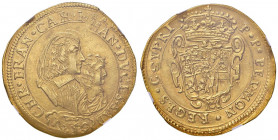 Carlo Emanuele II (reggenza della madre, 1638-1648) Quadrupla 1640 Torino - MIR (nuova edizione) 847b AU (g 12,80) RRR In slab NGC AU58 5887102-009
...