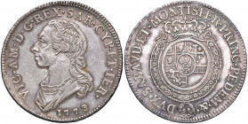 Vittorio Amedeo III (1773-1796) Mezzo scudo 1773 - Nomisma 326 AG (g 17,57) RR Bella patina delicata

 

SPL+