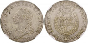 Vittorio Amedeo III (1773-1796) Mezzo scudo 1792 - Nomisma 344; MIR 988s AG (g 17,58) In slab NGC MS 63SABAVD cod. 2808383-006

 

qFDC