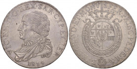 Vittorio Emanuele I (1814-1821) Mezzo scudo 1814 - Nomisma 500 AG RR Sigillato senza indicazione di conservazione da Gianfranco Erpini. Minimi graffie...