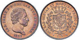 Carlo Felice (1821-1831) 5 Lire 1829 T - Nomisma 571 AG Colpetti al bordo

 

SPL+/qFDC