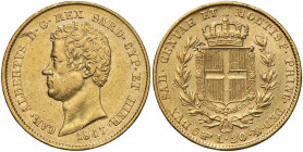 Carlo Alberto (1831-1849) 20 Lire 1847 T - Nomisma 662 AU Colpetto al bordo, piccola screpolatura al margine del D/

 

BB+/qSPL