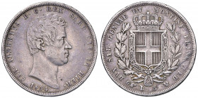 Carlo Alberto (1831-1849) 5 Lire 1834 T - Nomisma 681 AG RRR Graffietti al D/ e colpetto al bordo

 

BB