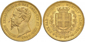 Vittorio Emanuele II (1849-1861) 20 Lire 1858 G - Nomisma 756 AU Minimi graffietti, orientamento del conio spostato di circa 15°

 

qFDC