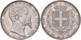 Vittorio Emanuele II (1849-1861) 5 Lire 1859 T - Nomisma 789 AG RRR Leggermente lucidato 

 

qFDC