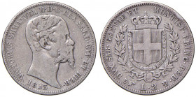 Vittorio Emanuele II (1849-1861) 2 Lire 1853 T - Nomisma 795 AG RRR Tiratura di soli 4.859 esemplari. Colpi al bordo

 

MB