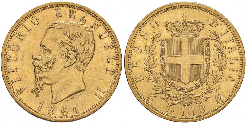 REGNO D’ITALIA Vittorio Emanuele II (1861-1878) 100 Lire 1864 T - Nomisma 843 AU...